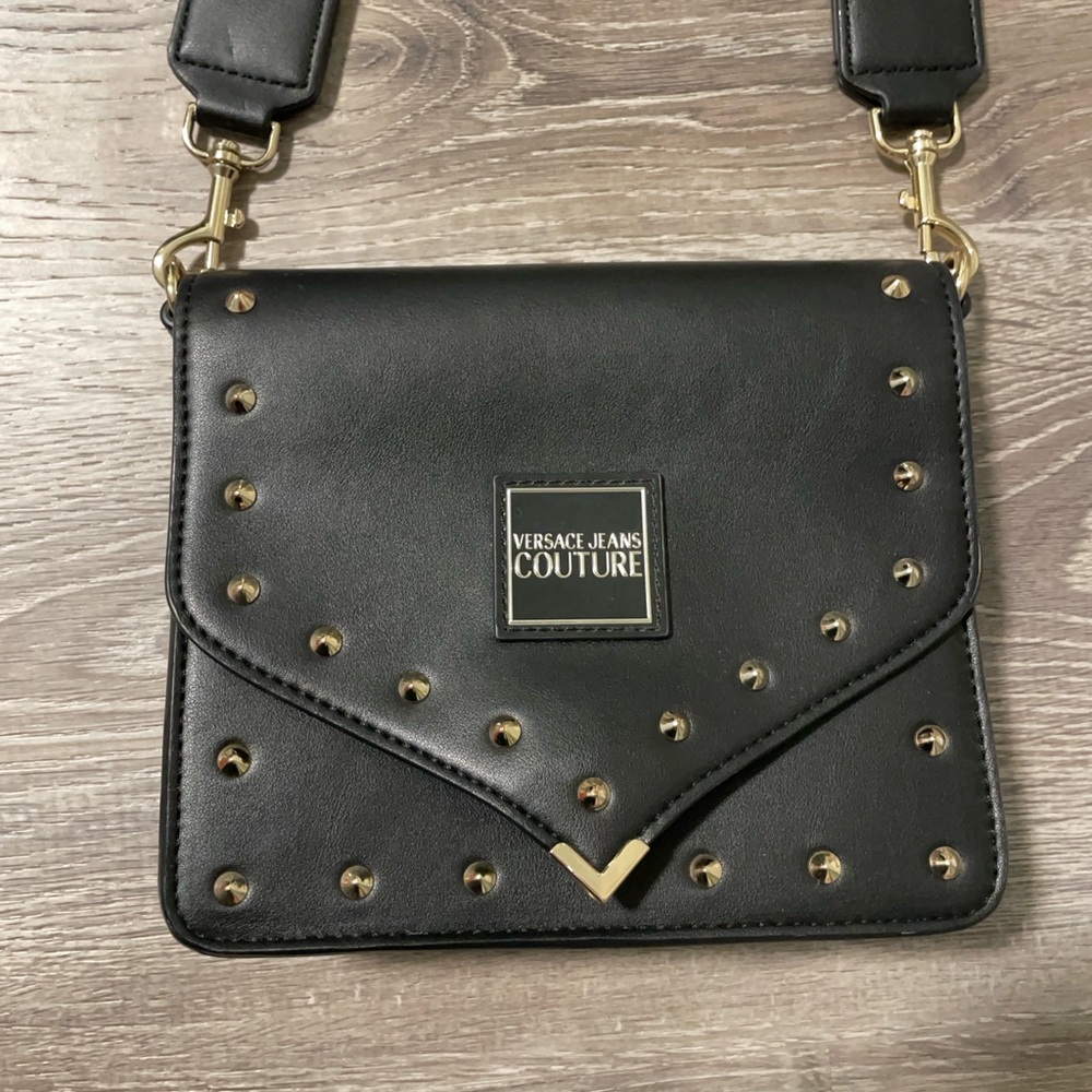 Versace Jeans Couture Black and Gold Crossbody Bag